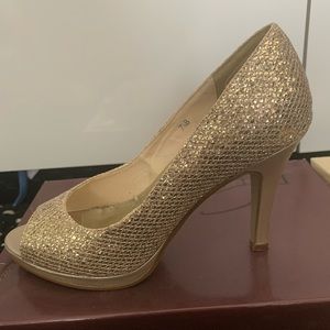 Champagne glitter heels
